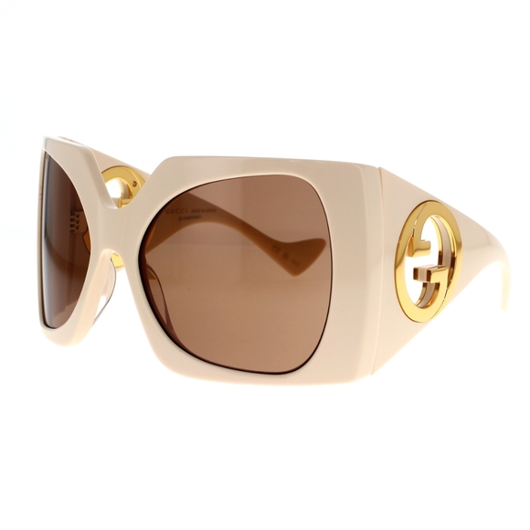 NEW GUCCI GG1255S 002 NUDE OVERSIZED SUNGLASSES - Picture 6 of 8